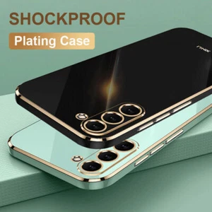 For Samsung S24+ S23 Ultra S22+ S21 S20FE Shockproof Plating TPU Soft Case Cover - Picture 1 of 19