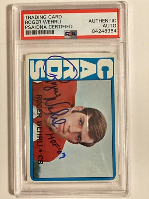 Roger Wehrli Autographed Signed Cardinals Card PSA/DNA COA - Image 1 of 2