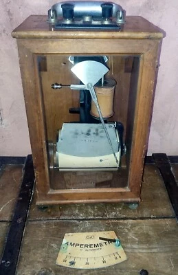 ancien appareil mesure Amperemetre enregistreur , tambour mecanique scientifique - Photo 1/4