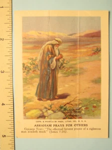 Antique: Picture Talks for Little Ones, "Abraham Prays" Union Gospel Press, 1937 - Picture 1 of 2