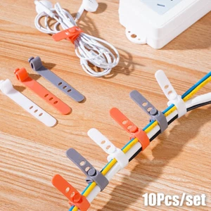 10Pcs Cable Organizer Earphone Cable Clip Charger Cord Winder Line Winder Strap - Zdjęcie 1 z 10