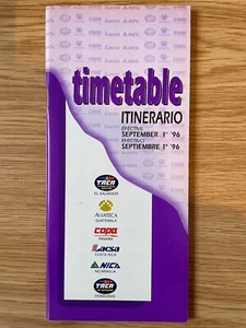 TACA Aviateca COPA Lacsa NICA TIMETABLE 1 September 1996 SCHEDULE - Picture 1 of 6