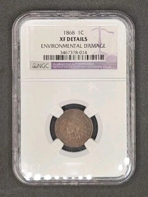 1868 Indian Head Cent | NGC XF Details, Environmental Damage - Image 1 of 4