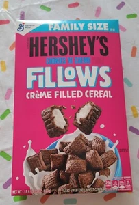 Hershey's Cookies N' Creme Fillows Cereal Box - 1lb 6oz - Collectible ONLY - Picture 1 of 5