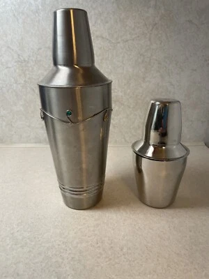 Lot of 2 Cocktail Martini Shakers - 25 oz. & Mini 8oz. Stainless Steel - Nice - Image 1 of 4