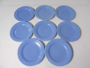 Vintage Hazel Atlas Moderntone Platonit Brotteller 6,75" blau 8er Set 1940er - Bild 1 von 7