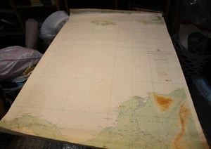Vintage 1936 Hydrographic US Navy Pilot Aviation Chart / Panama-Guantanamo 53x35 - Picture 1 of 16