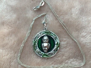 Collar de plata de ley recuerdo de Navidad Kewpie encanto colgante 18" - Imagen 1 de 4