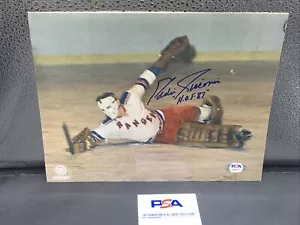 Eddie Giacomin #1 HOF 87 NY Rangers firmato 8x10 SALVA foto - certificato PSA/DNA - Foto 1 di 1
