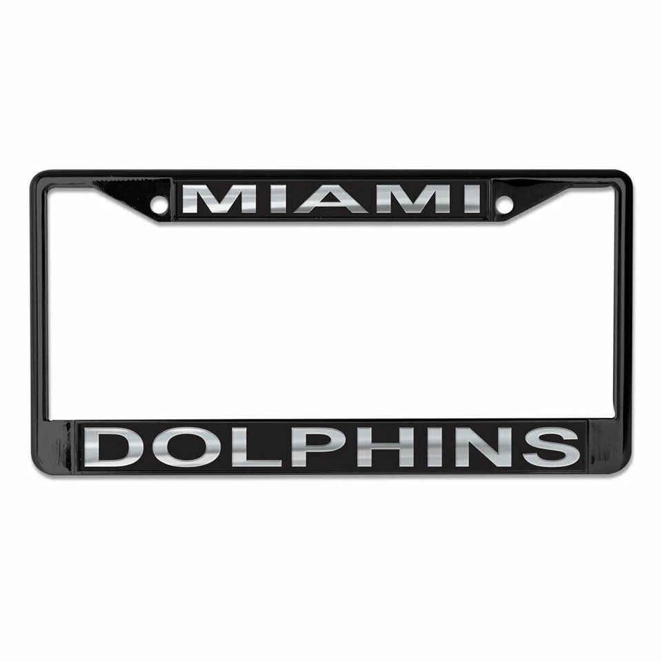 Auténtico MIAMI DOLPHINS OFICIAL NFL METAL NEGRO MARCO DE MATRÍCULA MEJOR REGALO  Foto 1 de 1