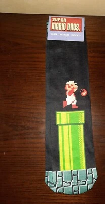 CULTUREFLY SUPER MARIO BROS. SUBLIMATED SOCKS MARIO FIRE BALL NEW - Image 1 of 4