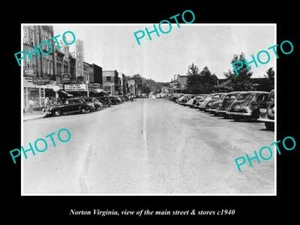 OLD 6 X 4 HISTORIC PHOTO OF NORTON VIRGINIA, THE MAIN STREET & STORES c1940 - Imagen 1 de 1