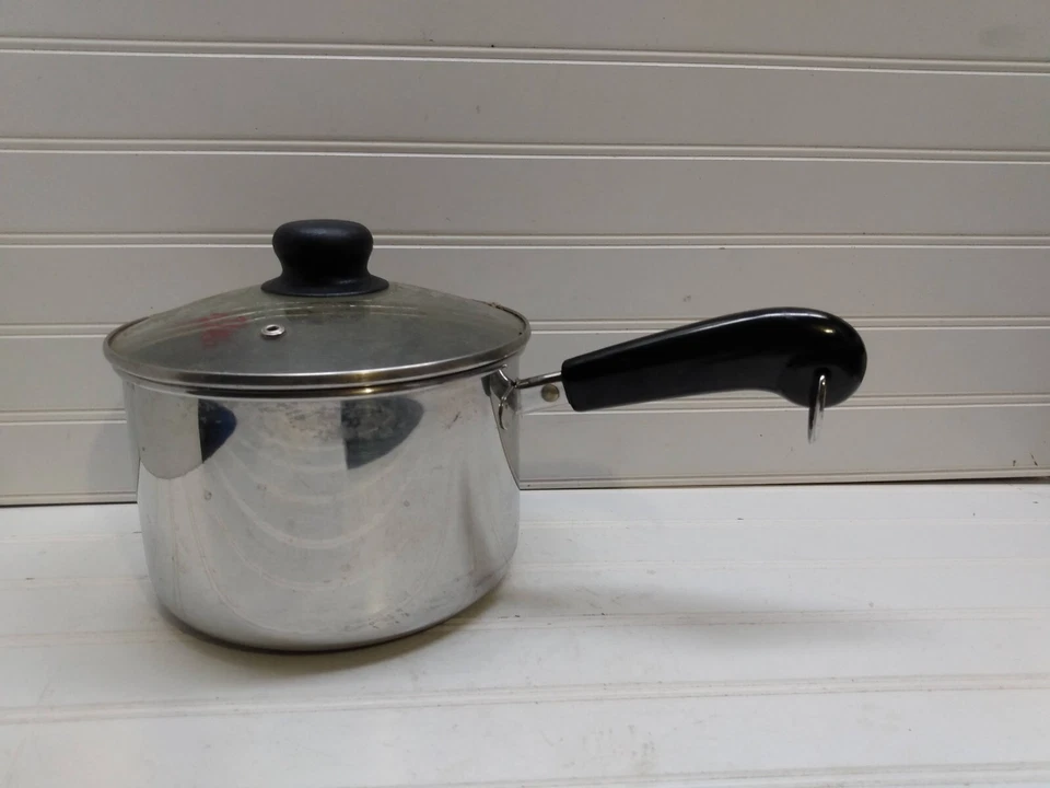 Revere Ware 3 Qt Saucepan Copper Clad Stainless Sauté Pot Frying Pan & Glass Lid - Image 1 of 4