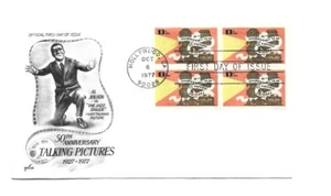1727 50th Anniversary Talking Pictures ArtCraft block of 4 FDC - Picture 1 of 1