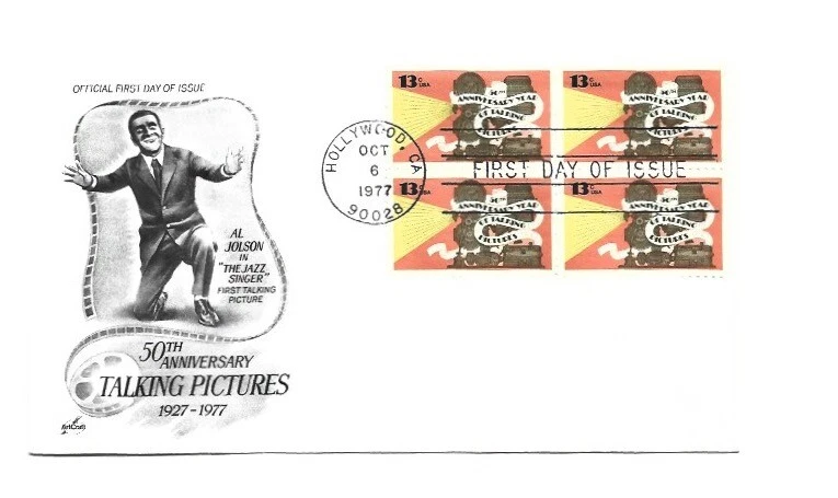 1727 50th Anniversary Talking Pictures ArtCraft block of 4 FDC - Image 1 of 1