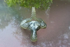 Chinese carved onyx ram head - Picture 1 of 11