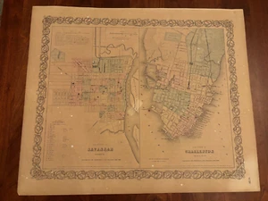 1855 Colton Maps of Savannah Georgia & Charleston South Carolina, Colored SC, GA - Picture 1 of 2