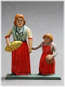 Bäcker Kind 7cm Grulich Krippenfigur 1920 handgemalt Holz geschnitzt Grulicher - Bild 1 von 7