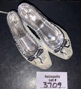 Silber Glitzer Glitzer Ballett Hausschuhe Kunststoff Ornament Ballerina - Bild 1 von 8