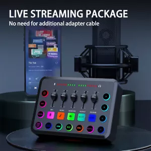 5-Channel Live Sound Card Game Studio Audio Mixer Supports XLR Microphone Input - Bild 1 von 15