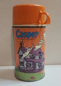 1966 CASPER THE FRIENDLY GHOST THERMOS VINTAGE ORANGE LID - Picture 1 of 6