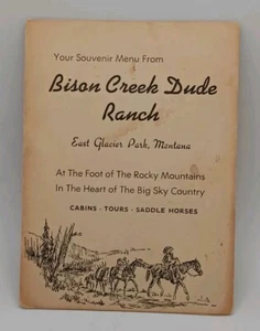 Bison Creek Dude Ranch Postcard/ Menu, East Glacier Park Montana 1920s? - Picture 1 of 5