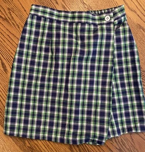 Kelly's Kids Girls Green and Navy Plaid Skort Size 12 - Picture 1 of 5
