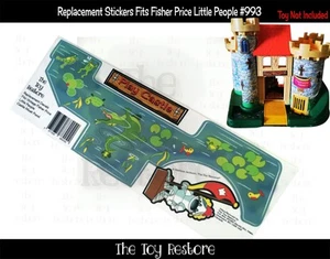 Pegatinas de repuesto de restauración de juguetes para Little People Castle 993 foso litografía - Imagen 1 de 7