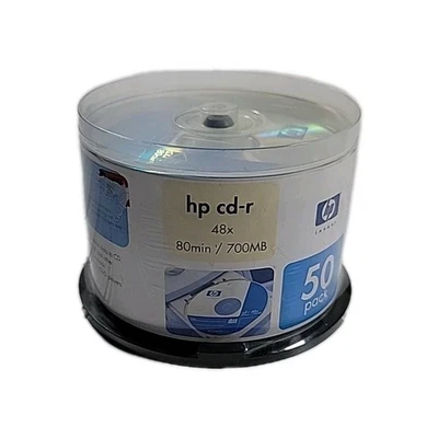 CDs HP Blank CD-R 48X 700MB 80 minutos (selados) pacote com 50 discos/pacote e economize - Imagem 1 de 4