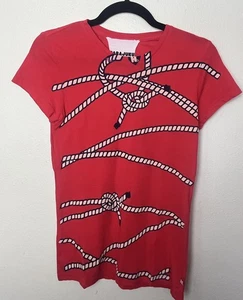 Harajuku Lovers Rope Graphic Print T Shirt Sz Small Red - Picture 1 of 5