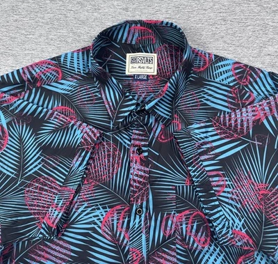 RSVLTS Shirt Mens XL Blue Miami Vice Pineapple Hawaiian Tropical Button Up - Image 1 of 4