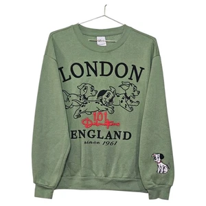 Disney 101 Dalmatiner besticktes Sweatshirt mit Rundhalsausschnitt Damen Gr. M grün - Bild 1 von 12