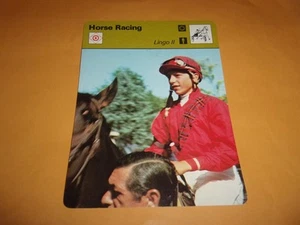 1977-79 Sportscaster Olympic Card HORSE RACING-Lingo II STEVE CAUTHEN - Picture 1 of 2