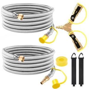 2 Pack 12 ft Propane Quick Connect Hose Extension with 1/4" RV Propane Quick ... - Picture 1 of 7