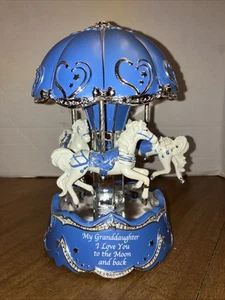 Bradford Exchange "My Granddaughter” Plays Beautiful Dreamer Music Box Carousel - Picture 1 of 7