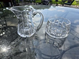 WATERFORD Crystal Tralee Cut Open Sugar Bowl & Creamer Set - Picture 1 of 20