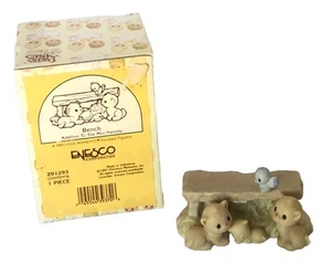 Precious Moments Mini Nativity Addition 291293 Bench In Box Cat Kitten Bluebird - Picture 1 of 4