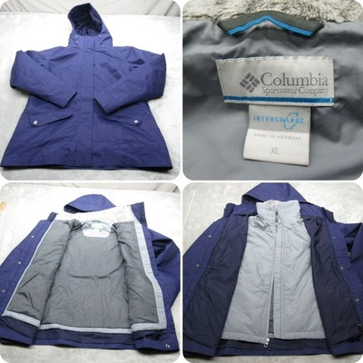 Columbia Jacket Women XL Purple Interchange Waterproof Removable Puff Liner 3in1 - Image 1 of 4