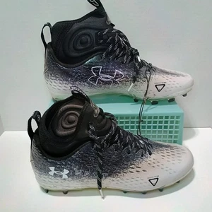 Under Armour Men's Spotlight Lux White Black Mid Football Cleats - Size 10.5 New - Bild 1 von 13