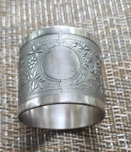 Antique Silverplate Napkin Ring Floral Open For Engraving Replacemeñ - Picture 1 of 2