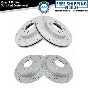 Brake Rotor Performance Drilled Slotted Zinc Front & Rear Kit for Acura Integra - Picture 1 of 5