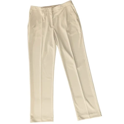Susan Graver Women's Tan Milano Knit Zip-Front Slim-Leg Pants Pockets SZ 10 - Image 1 of 4