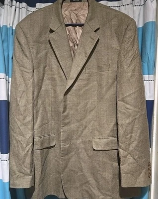 Ralph Lauren Men's Blazer Sports Coat Size 48L Herringbone Silk Wool Blend Tan - Image 1 of 3
