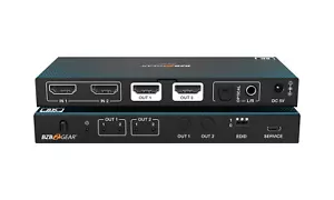 BZBGEAR 2x2 8K UHD HDMI 2.1 Matrix Switcher con downscaling automatico/de-embedder audio - Foto 1 di 10