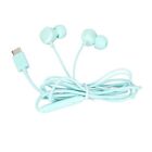(blue-green) USB C Headphones Earbuds Wired Earphone HiFi Stereo Type C
