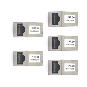 5Pcs Cat5e Inline Coupler RJ45 Female to Female Straight Cable Extender Module b - Afbeelding 1 van 9
