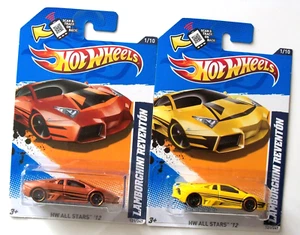 HOT WHEELS HW ALL STARS '12 LAMBORGHINI REVENTON SATIN ORANGE & YELLOW HTF NIP - Picture 1 of 3