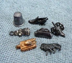 Lot of 7 Metal Cracker Jack Prizes Charms - Picture 1 of 9