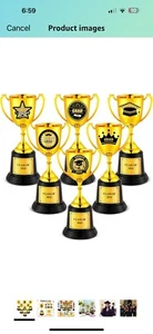 6 Pcs Graduation Gold Award Trophy 2024 Graduation Award Trophy Cups with 12 Pcs - Picture 1 of 5