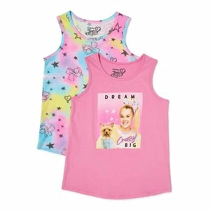 Jojo Siwa Girls Graphic Tank Tops, 2-Pack, Size XS/XCH (4-5)  (LOC TUB-134) - Picture 1 of 4